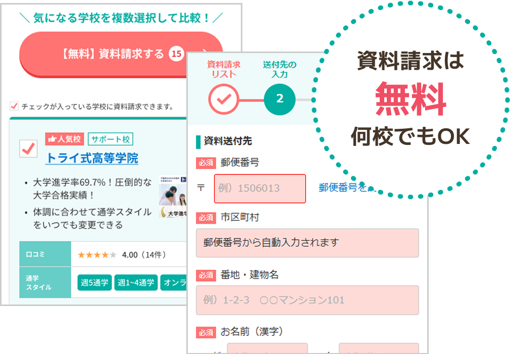 資料請求は無料何度でもOK